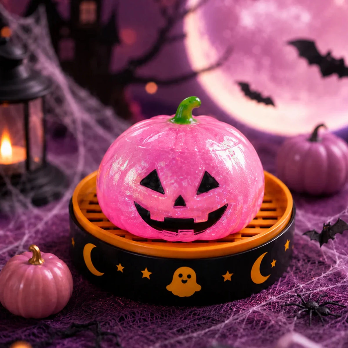 Halloween Ghost Dumpling Squishy Halloween Dumpling Squishy Mystery Blind Box Dumplings Stress Balls Stretchy Clear Gel Fidget Sensory Toy Squishy Dumpling with Steamer Base Halloween Holiday,1Pc